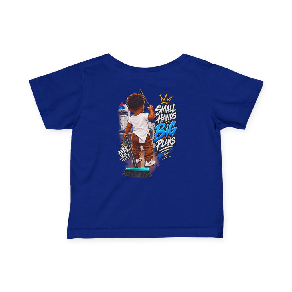 Infant Tee — 'Small Hands Big Plans' Baby Graphic T-Shirt