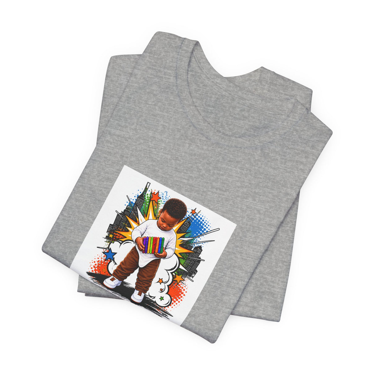 Kids Alpha Jersey T‑Shirt — Cute Child Learning Letters Graphic Tee