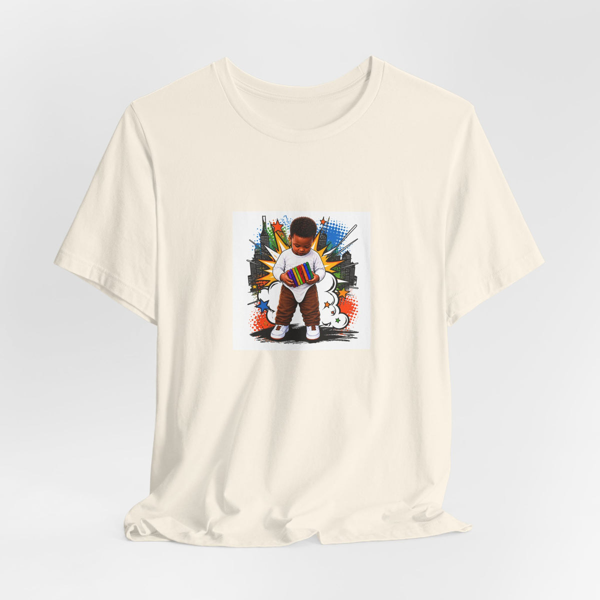 Kids Alpha Jersey T‑Shirt — Cute Child Learning Letters Graphic Tee