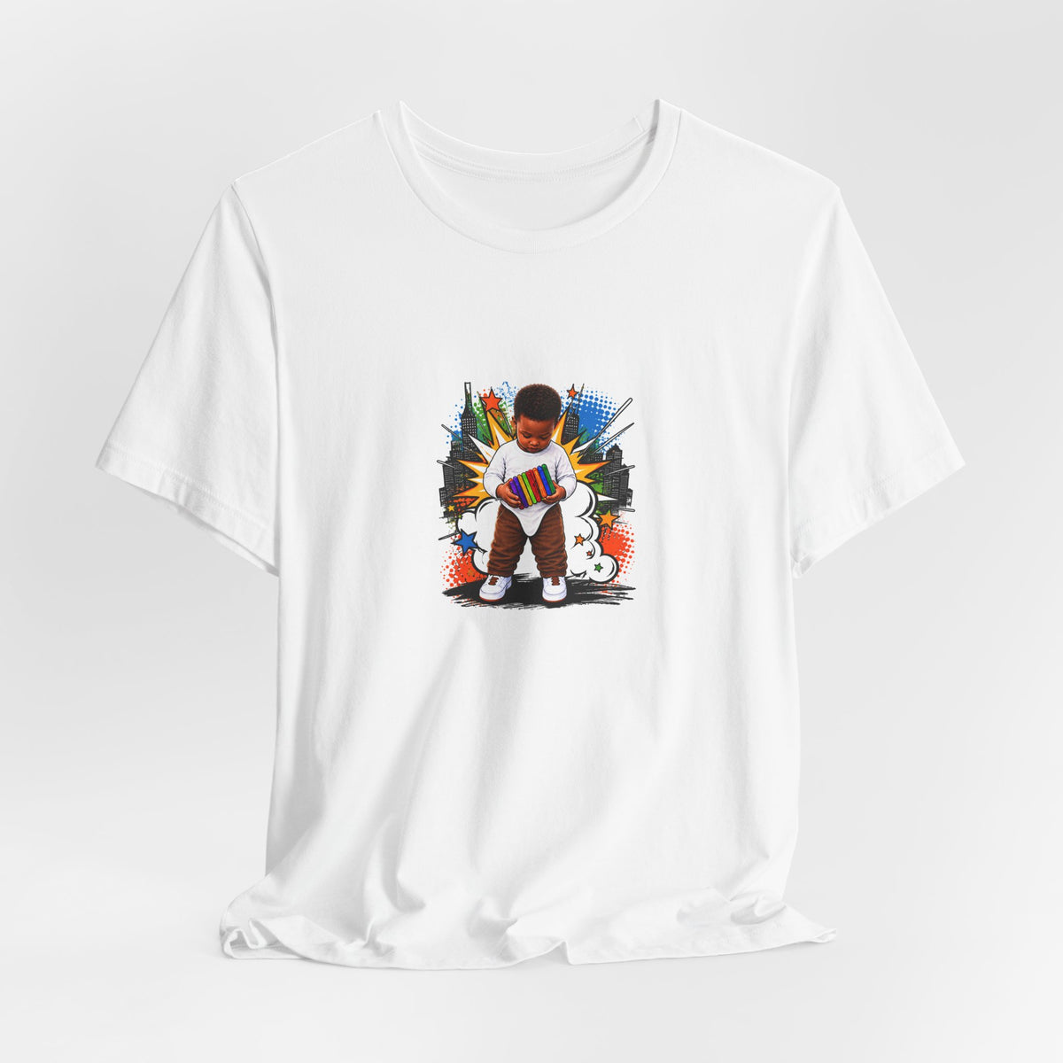 Kids Alpha Jersey T‑Shirt — Cute Child Learning Letters Graphic Tee