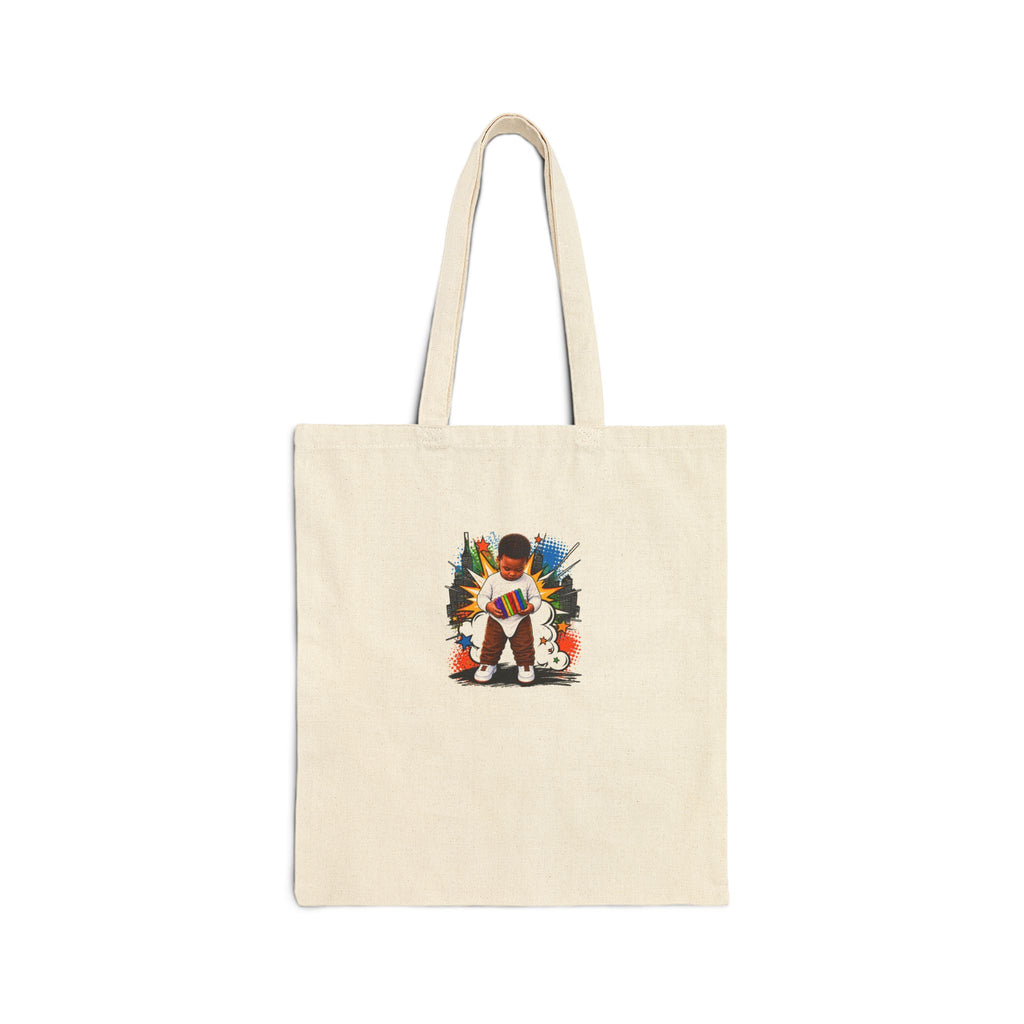 Canvas Tote Bag - Colorful Abstract Musician Illustration Eco Grocery Tote