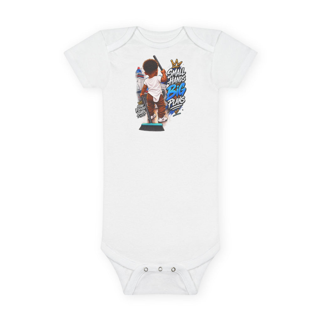 Baby Bodysuit — "Small Hands, Big Dreams" Graphic Organic Onesie