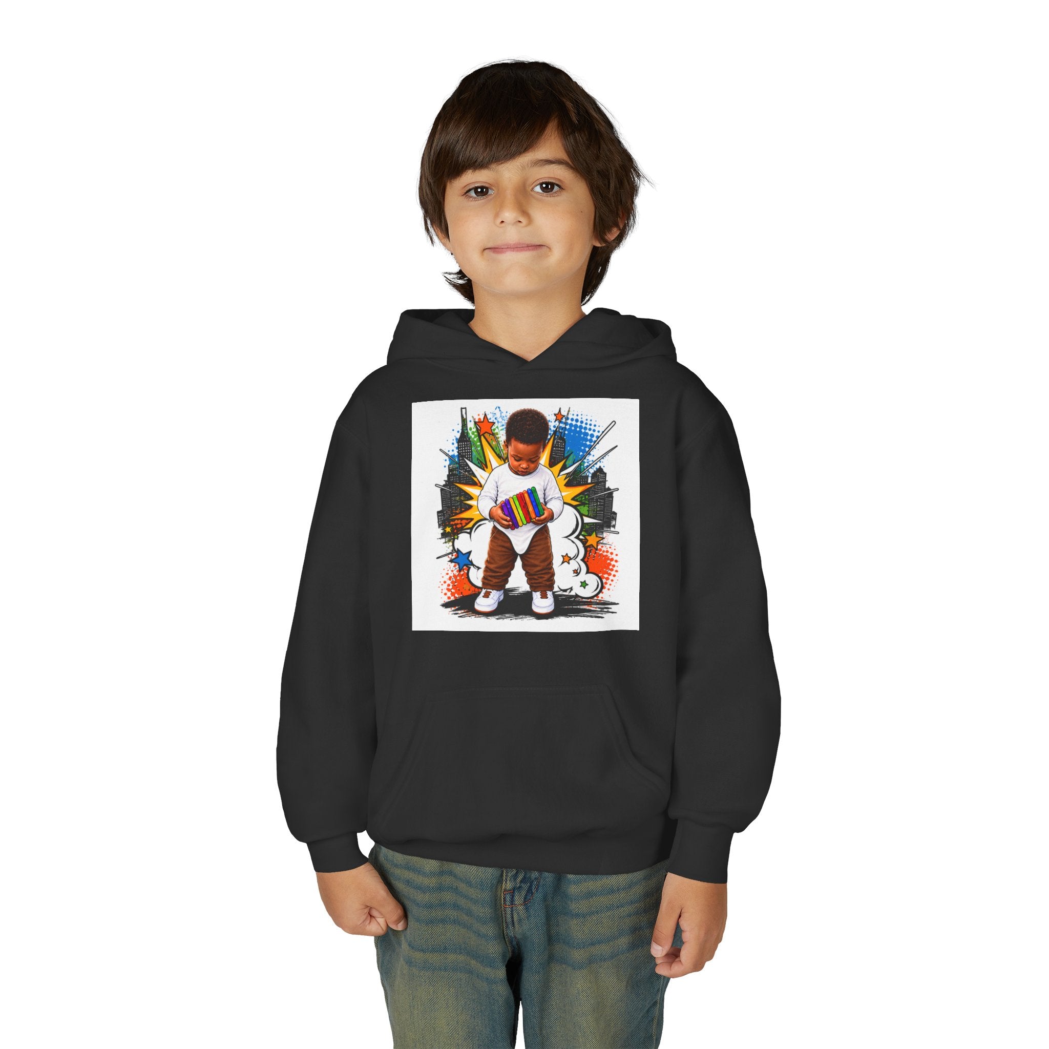 Youth Hoodie — "Small Hands Big Plans" Motivational Kids Graphic Hoodie