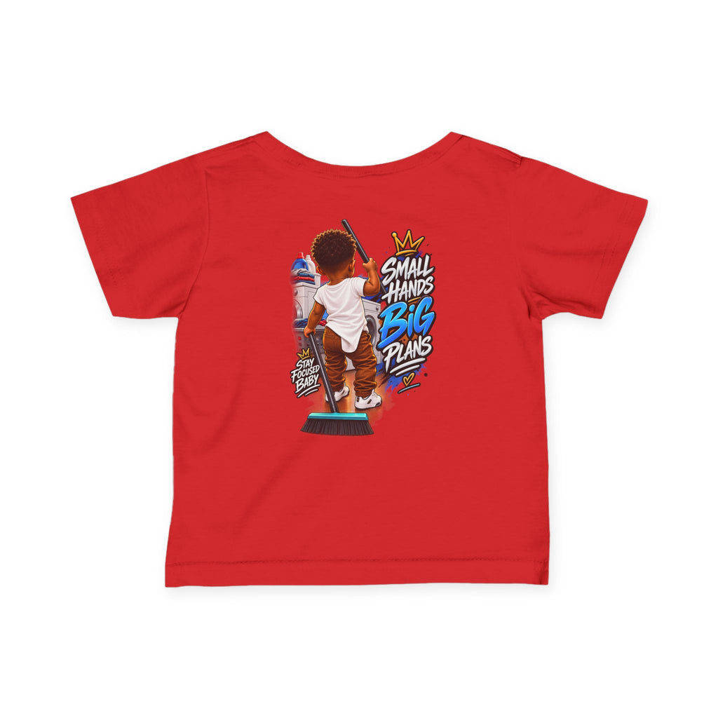 Infant Tee — 'Small Hands Big Plans' Baby Graphic T-Shirt