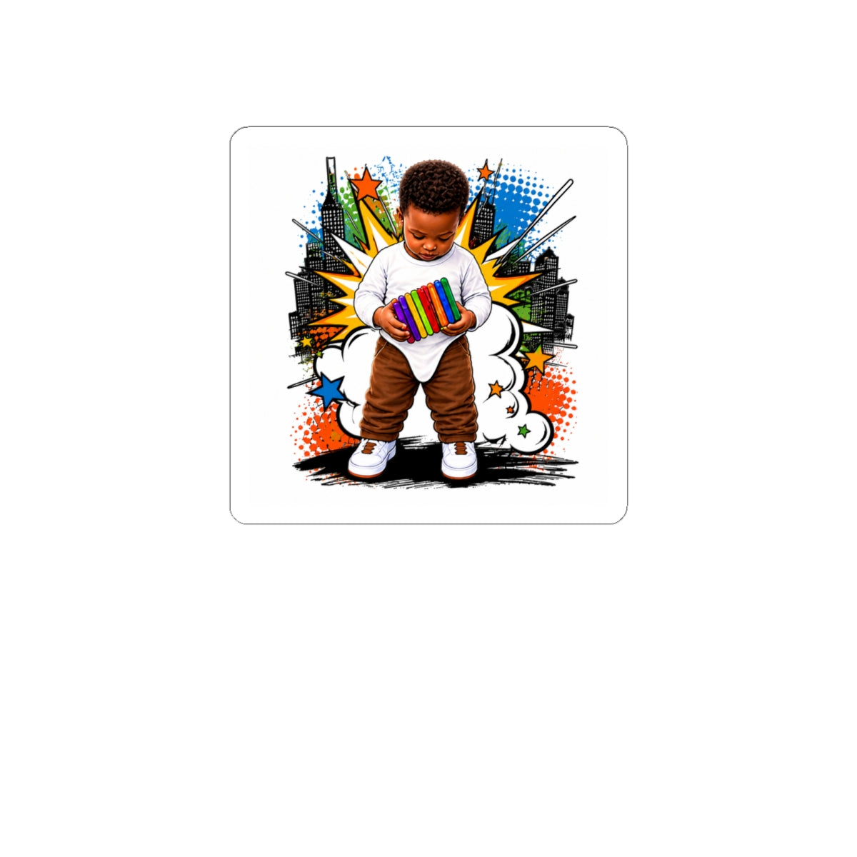Cute Baby Rainbow Toy Sticker — Kids & Parenting Vinyl Kiss-Cut Sticker