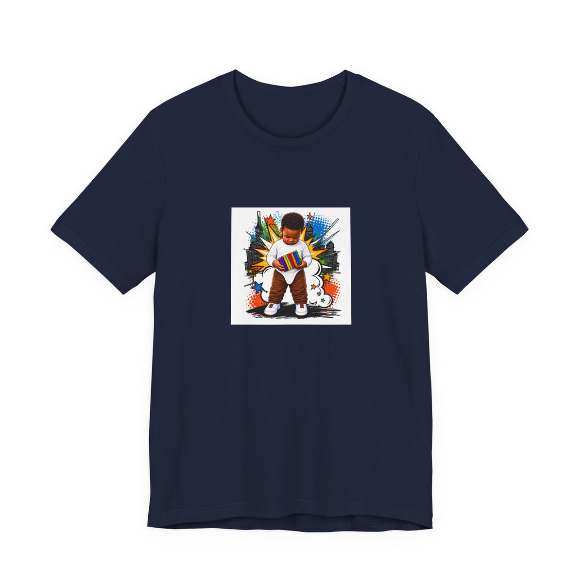 Kids Alpha Jersey T‑Shirt — Cute Child Learning Letters Graphic Tee