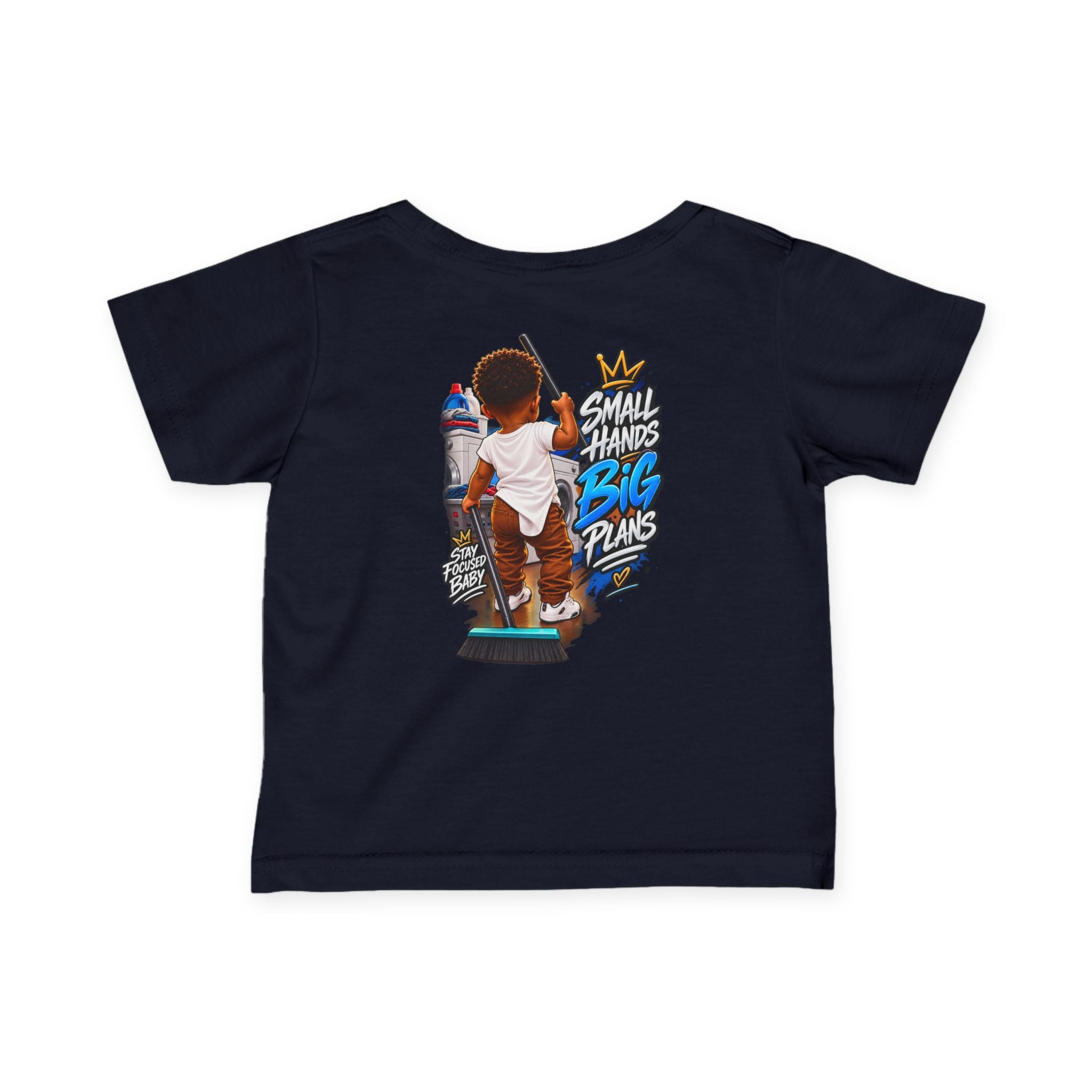 Infant Tee — 'Small Hands Big Plans' Baby Graphic T-Shirt