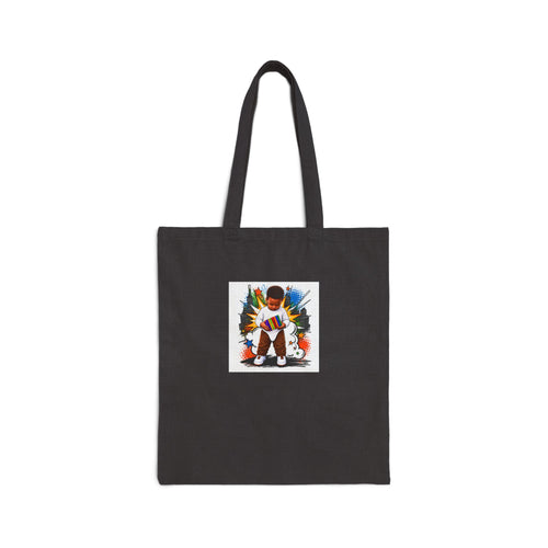 Canvas Tote Bag - Colorful Abstract Musician Illustration Eco Grocery Tote