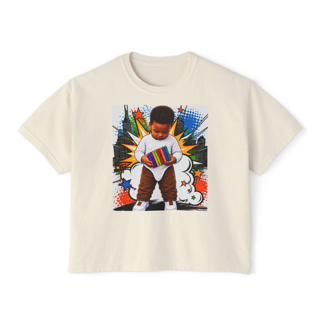 Retro Pop Art Baby Graphic Women's Boxy Tee