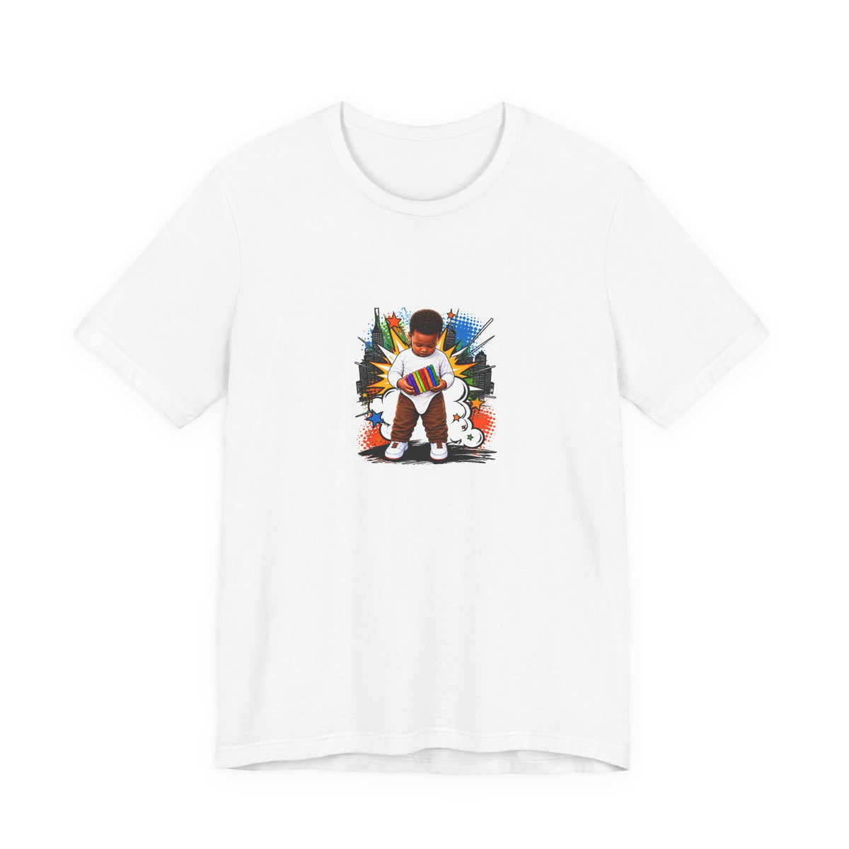 Kids Alpha Jersey T‑Shirt — Cute Child Learning Letters Graphic Tee