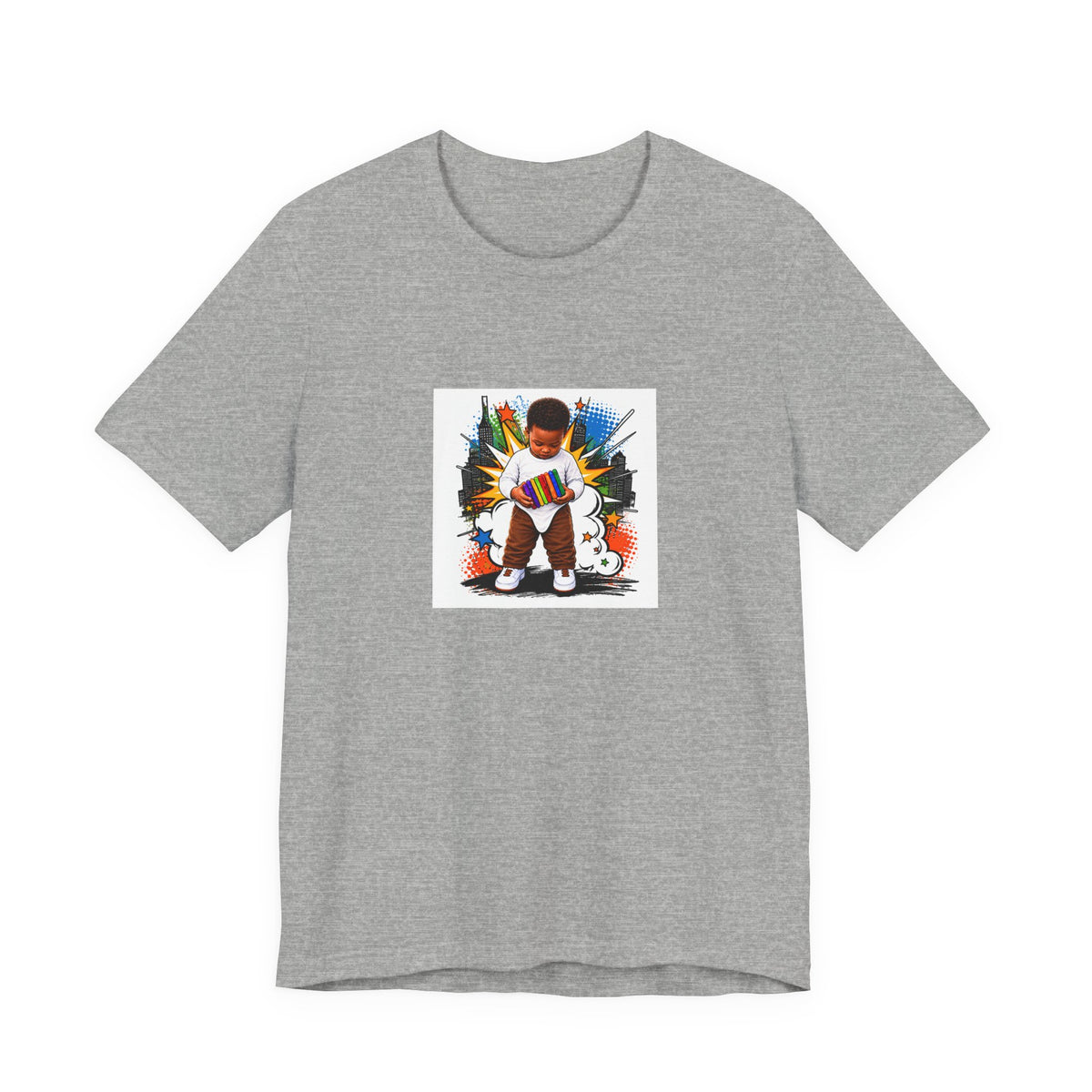 Kids Alpha Jersey T‑Shirt — Cute Child Learning Letters Graphic Tee