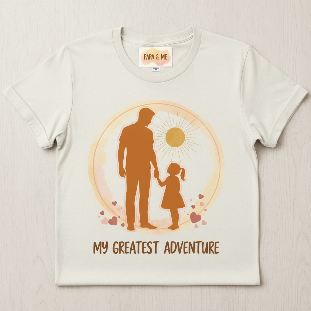 Father and daughter silhouette graphic tee design