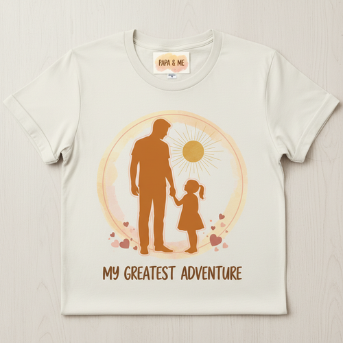 Father and daughter silhouette graphic tee design